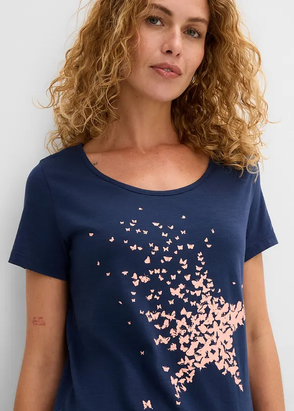 Maglia a maniche corte in filato fiammato, bonprix