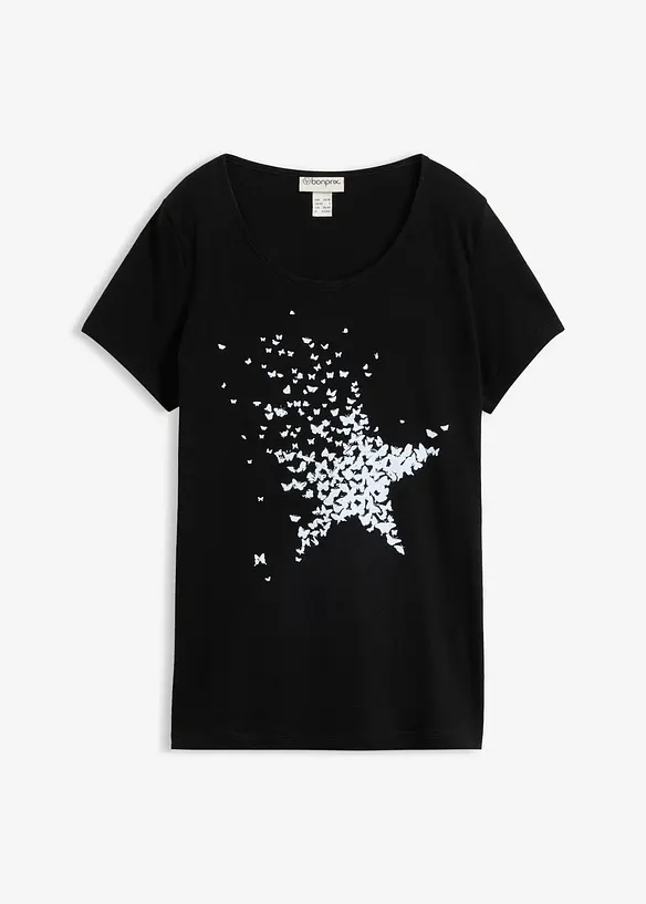 Maglia a maniche corte in filato fiammato, bonprix