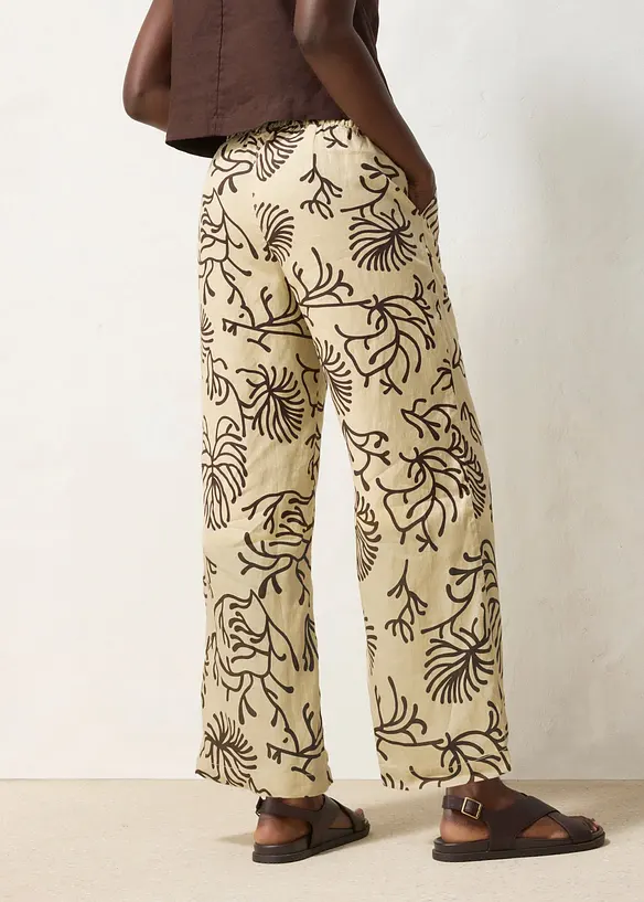 Pantaloni larghi in puro lino, bonprix
