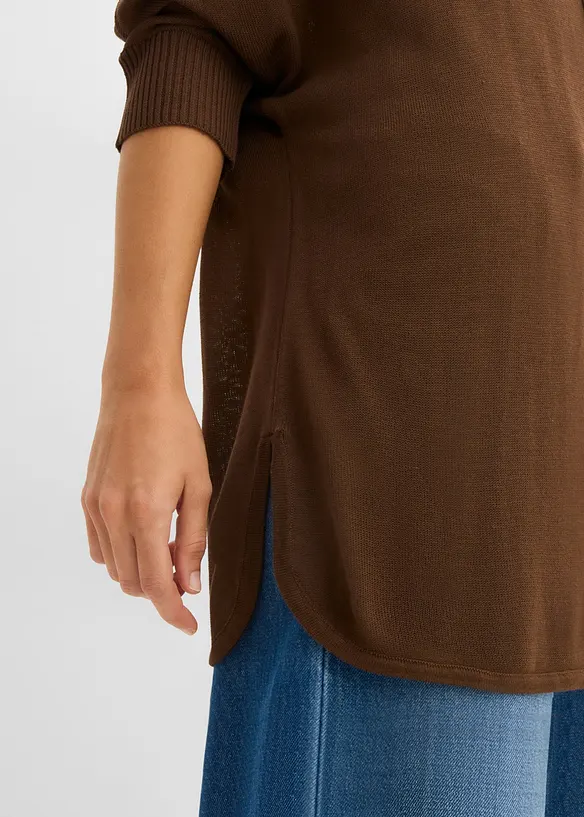 Maglione in filato fine con maniche a 3/4, bonprix