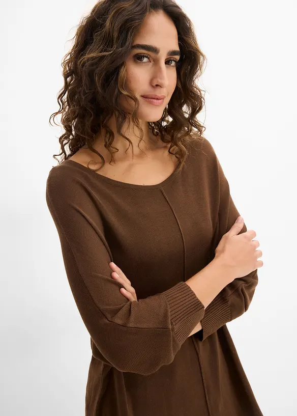 Maglione in filato fine con maniche a 3/4, bonprix