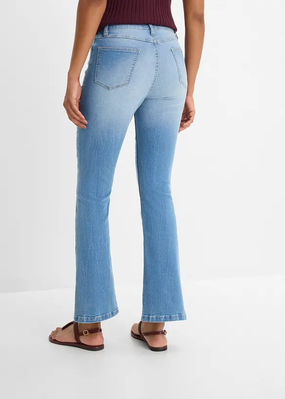 Jeans bootcut elasticizzati confortevoli, vita alta, bonprix