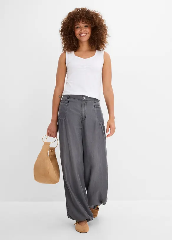 Pantaloni wide leg in Lyocell fluente, bonprix