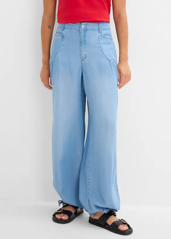 Pantaloni wide leg in Lyocell fluente, bonprix