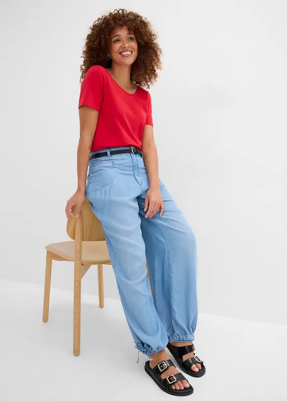 Pantaloni wide leg in Lyocell fluente, bonprix