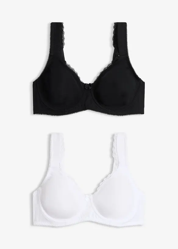 Reggiseno t-shirt minimizer con ferretto e cotone biologico (pacco da 2), bonprix