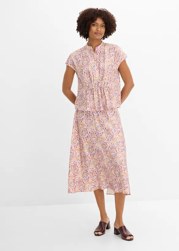 Blusa a maniche corte in misto viscosa, bonprix