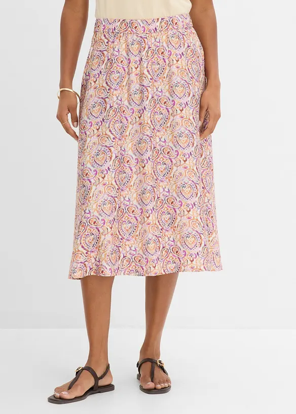 Gonna midi in misto viscosa, bonprix