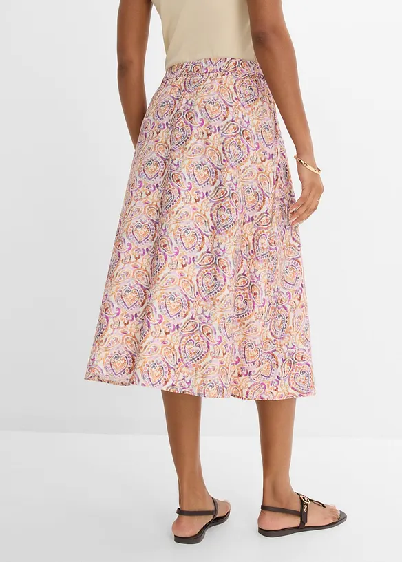 Gonna midi in misto viscosa, bonprix