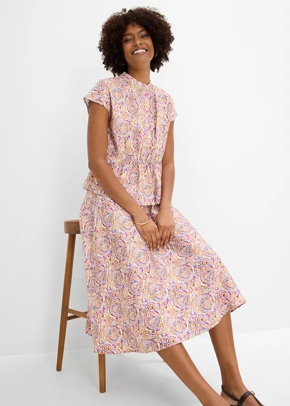 Gonna midi in misto viscosa, bonprix