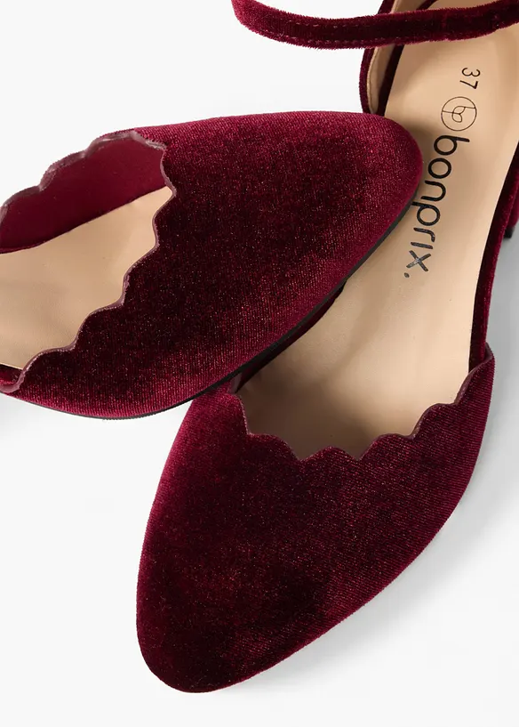 D&eacute;collet&eacute; con cinturino e tacco a blocco, bonprix