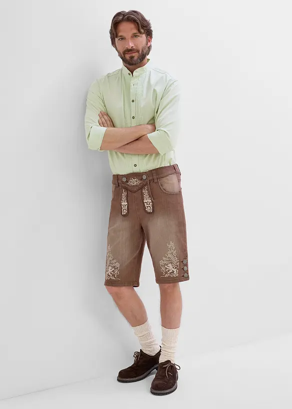 Bermuda bavaresi in jeans con lavaggio vintage, regular fit, bonprix