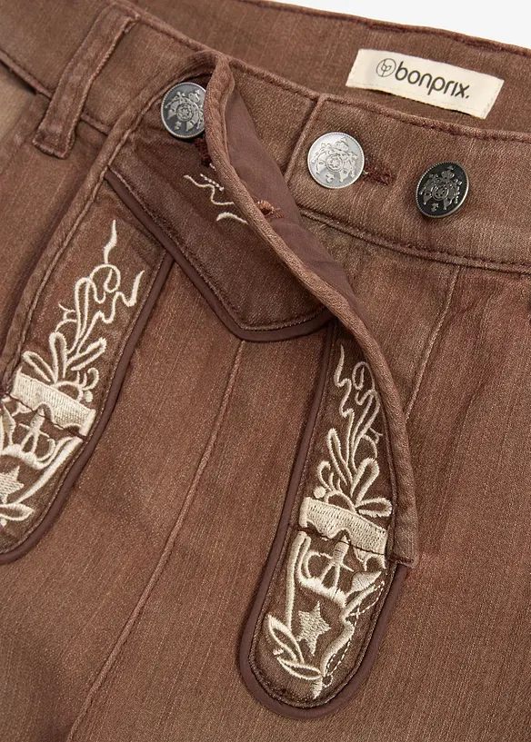Bermuda bavaresi in jeans con lavaggio vintage, regular fit, bonprix