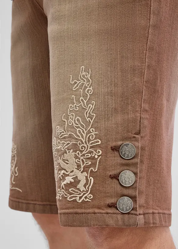 Bermuda bavaresi in jeans con lavaggio vintage, regular fit, bonprix