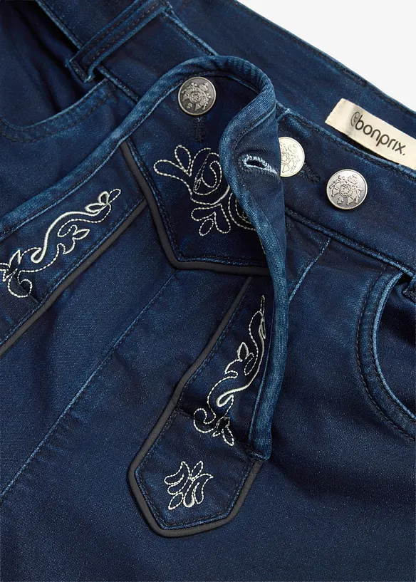 Bermuda bavaresi in denim felpato con vita comoda, bonprix
