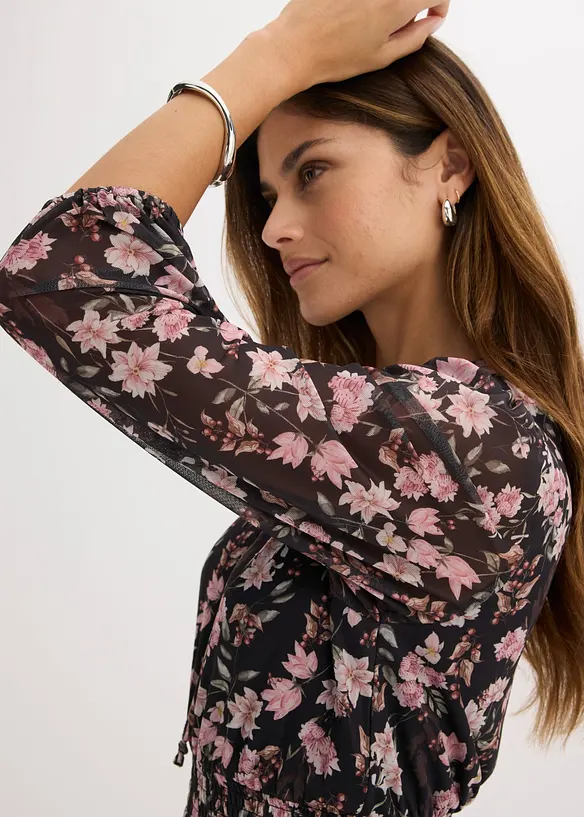Abito midi in mesh fine, bonprix