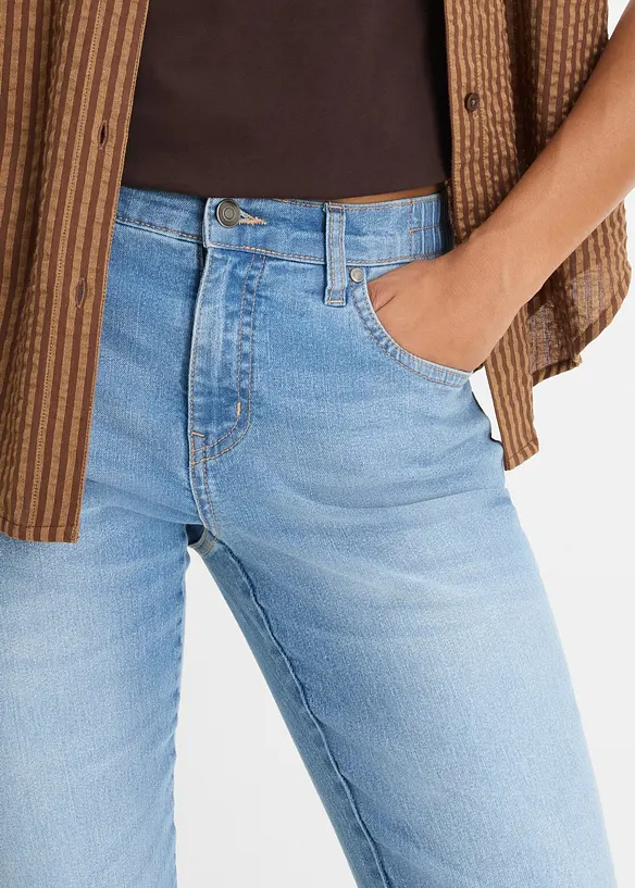 Jeans straight cropped, vita media, bonprix