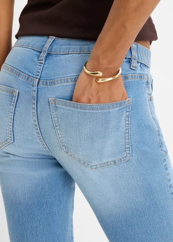 Jeans straight cropped, vita media, bonprix