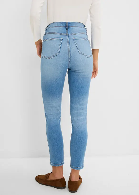 Jeans skinny cropped, vita alta, bonprix