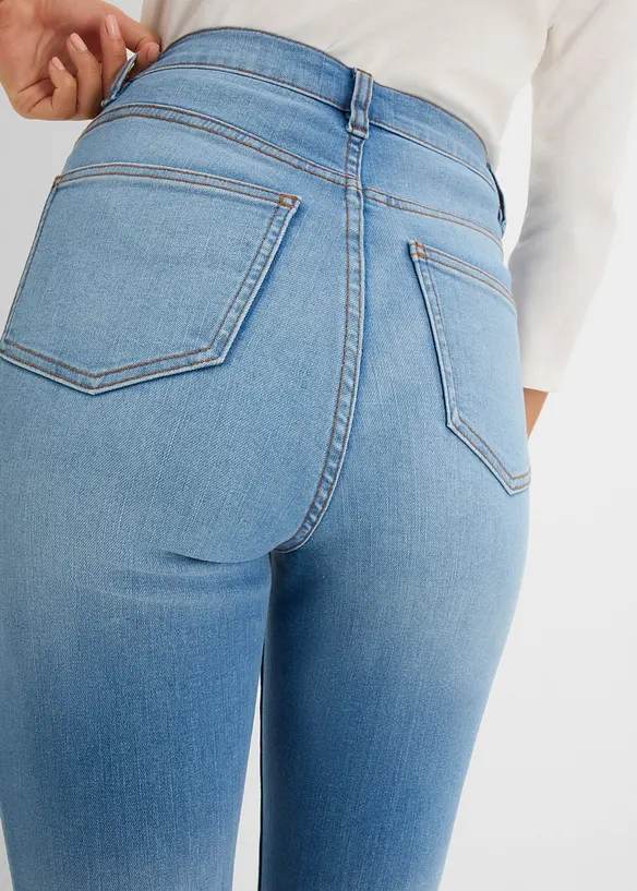 Jeans skinny cropped, vita alta, bonprix