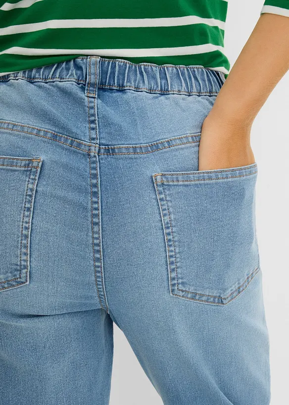 Mom jeans cropped, vita alta, bonprix