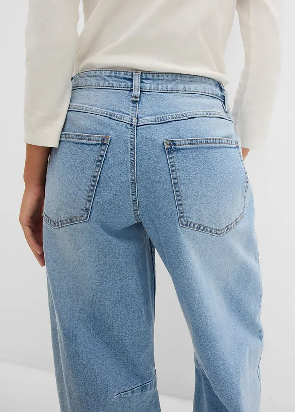 Jeans barrel, vita media, bonprix