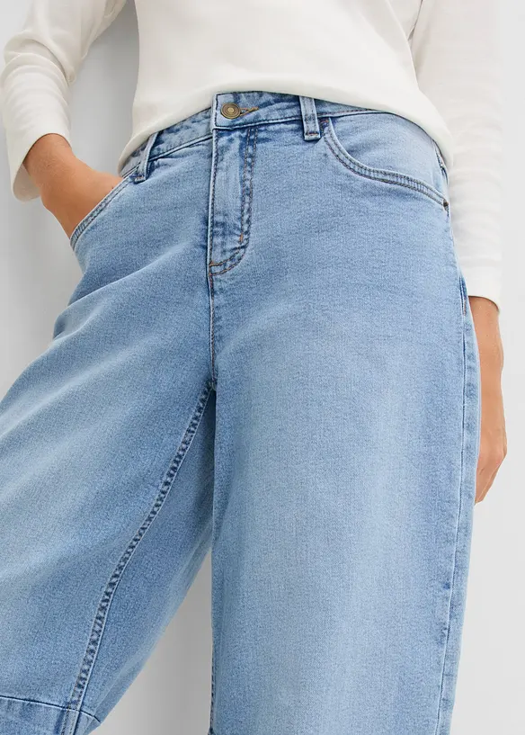 Jeans barrel, vita media, bonprix