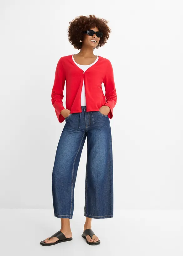 Jeans wide leg cropped, bonprix