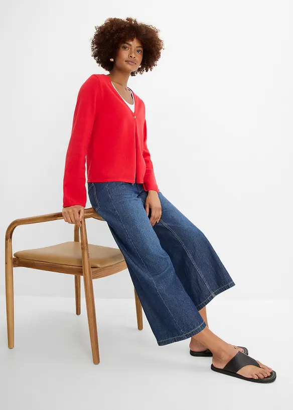 Jeans wide leg cropped, bonprix