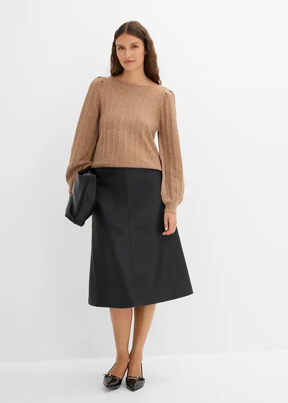 Gonna midi in similpelle, bonprix