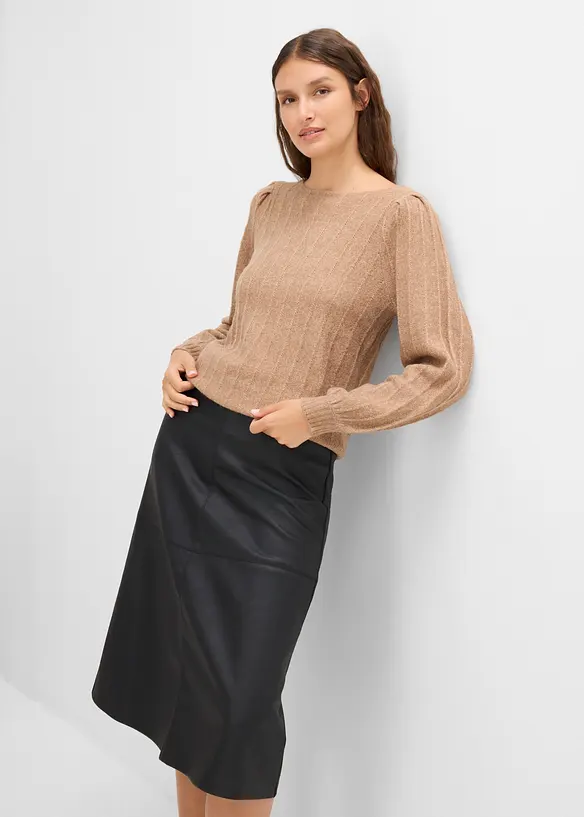 Gonna midi in similpelle, bonprix