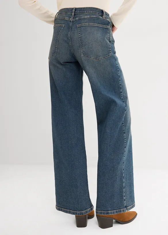 Jeans wide leg, vita alta, bonprix