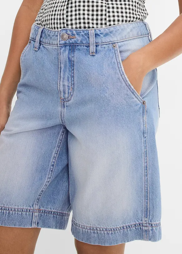 Bermuda di jeans leggeri, vita media, bonprix