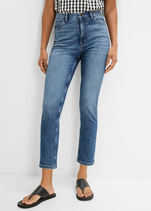 Jeans cropped slim fit, vita alta, bonprix