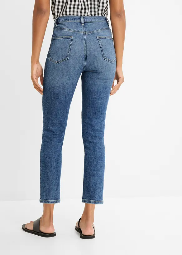 Jeans cropped slim fit, vita alta, bonprix