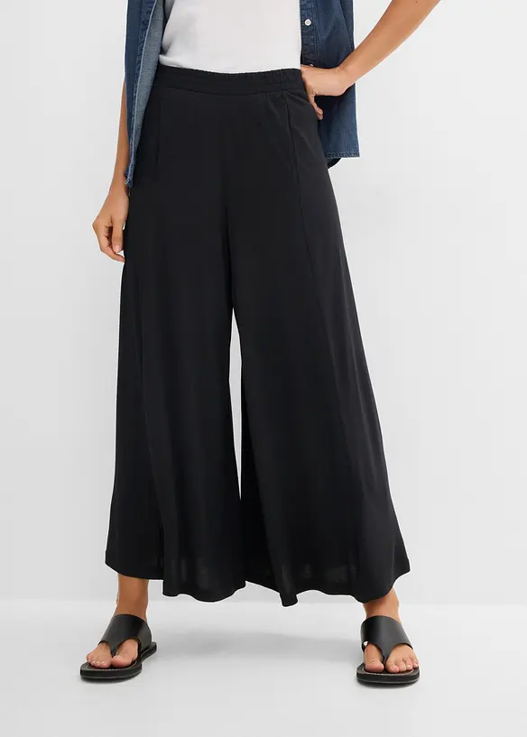 Pantaloni culotte in jersey con gambe larghe, bonprix