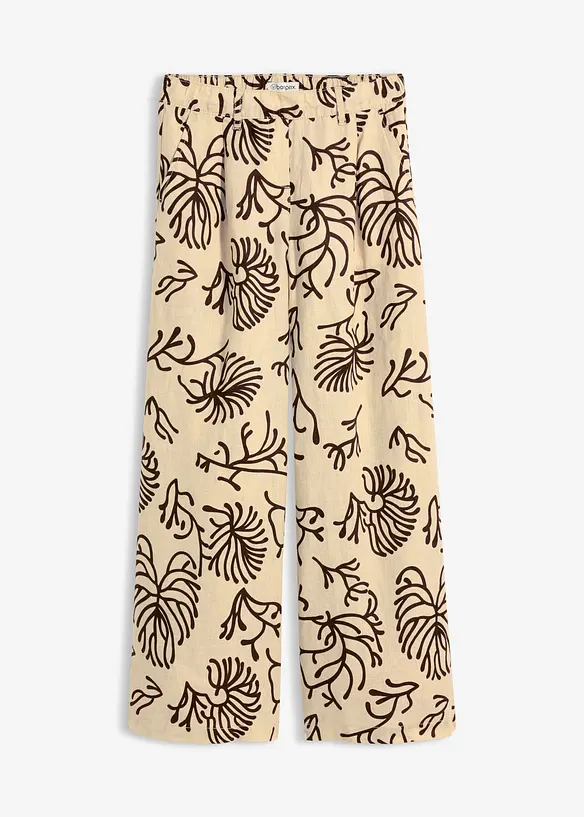 Pantaloni larghi in puro lino, bonprix