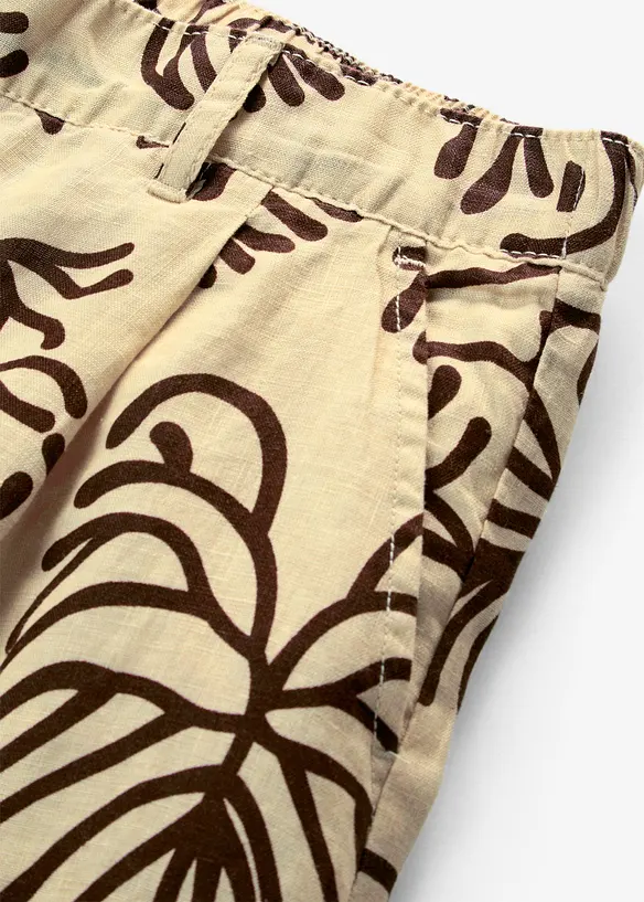Pantaloni larghi in puro lino, bonprix
