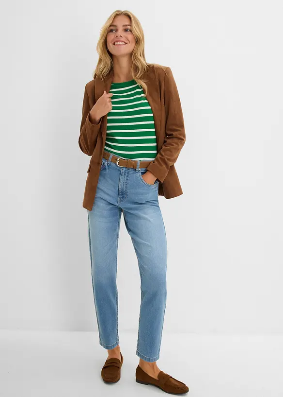 Mom jeans cropped, vita alta, bonprix