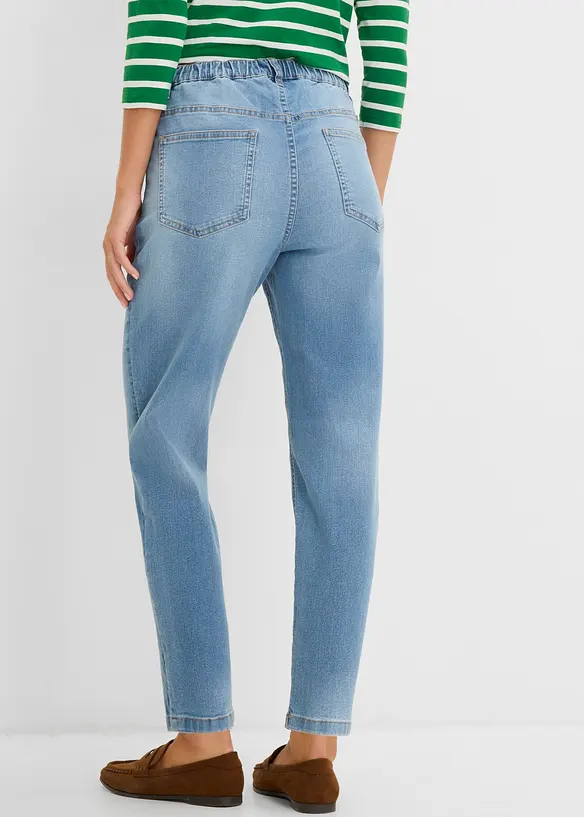 Mom jeans cropped, vita alta, bonprix