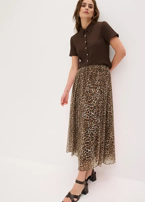 Gonna di chiffon con effetto crinkle, bonprix