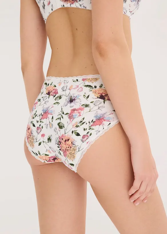 Slip alto con cotone (pacco da 4), bonprix