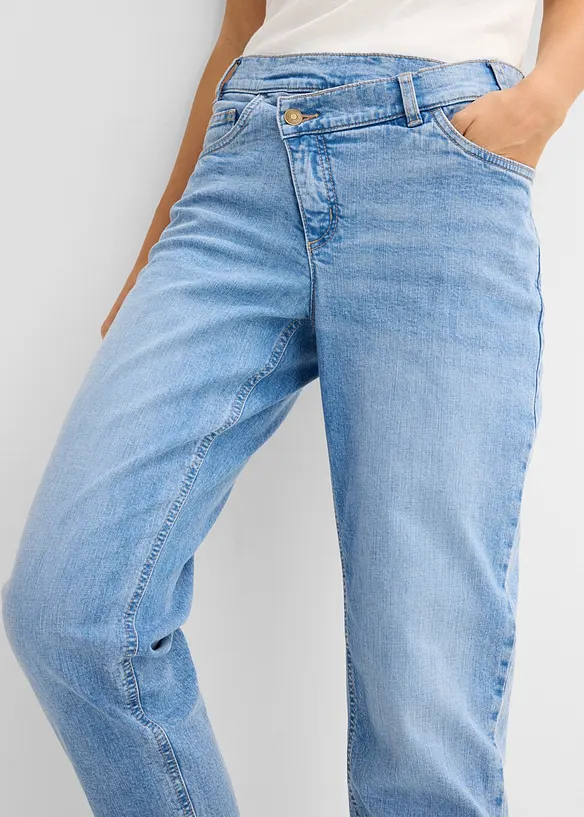 Mom jeans cropped, vita alta, bonprix