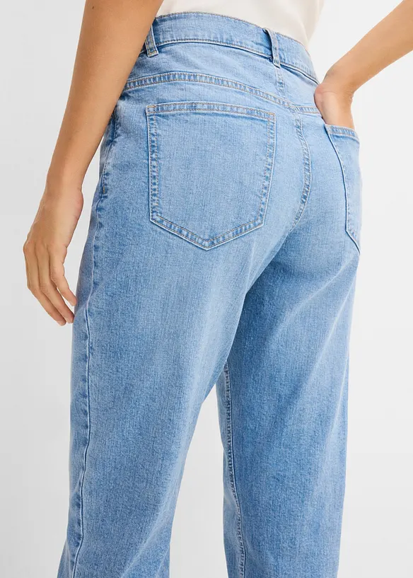 Mom jeans cropped, vita alta, bonprix