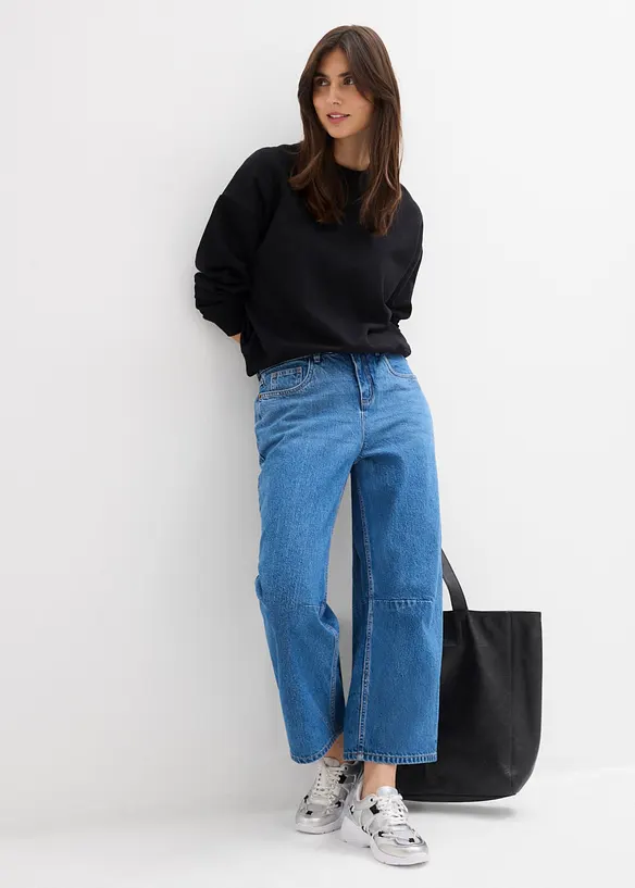 Jeans barrel, vita media, bonprix