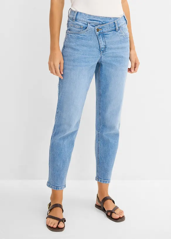 Mom jeans cropped, vita alta, bonprix