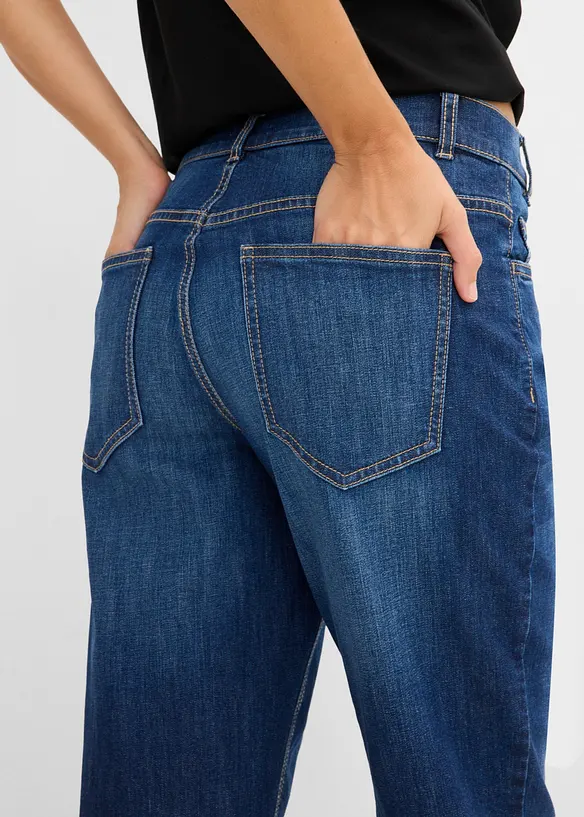 Mom jeans cropped, vita alta, bonprix