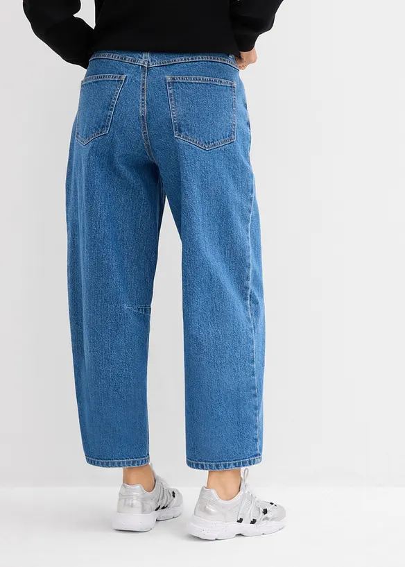 Jeans barrel, vita media, bonprix