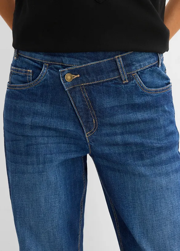 Mom jeans cropped, vita alta, bonprix
