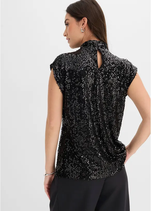 Top con paillettes, bonprix
